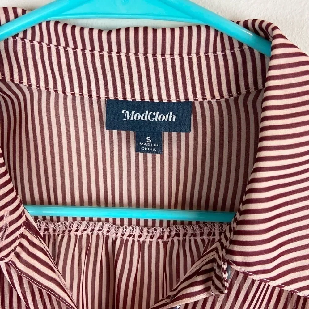 ModCloth Be Buzzworthy Striped Button-Up Top - Picture 7 of 7